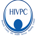 The image is a logo for the Broward County HIV Health Services Planning Council. It features a blue circle with the letters "HIVPC" in white. Inside the circle, there's a white silhouette of a person. The text "Broward County HIV Health Services Planning Council" is written in blue around the outside of the circle. This logo represents the council's commitment to providing health services for individuals with HIV in Broward County.