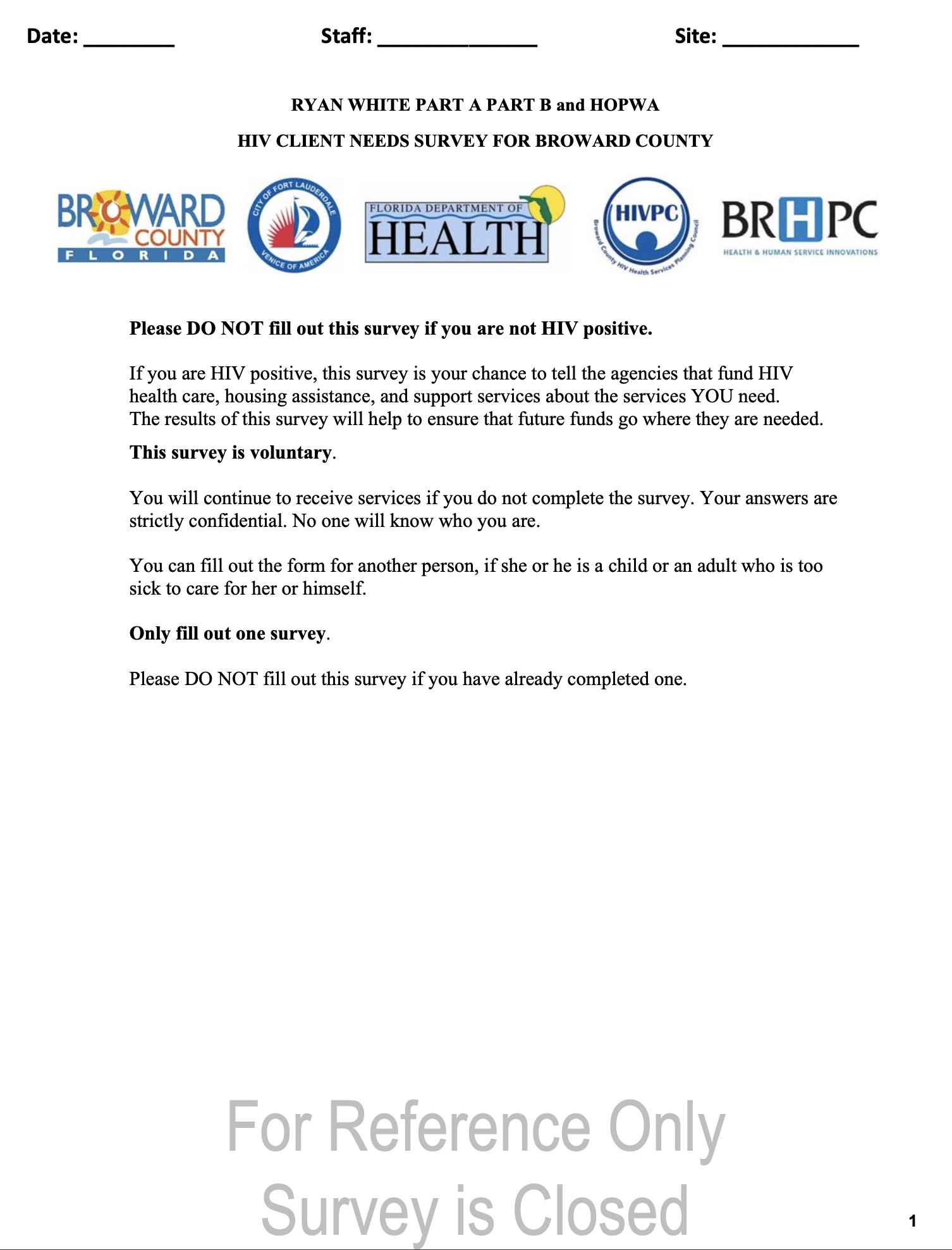 Needs Assessment Survey | Broward Regional Health Planning Council Inc.